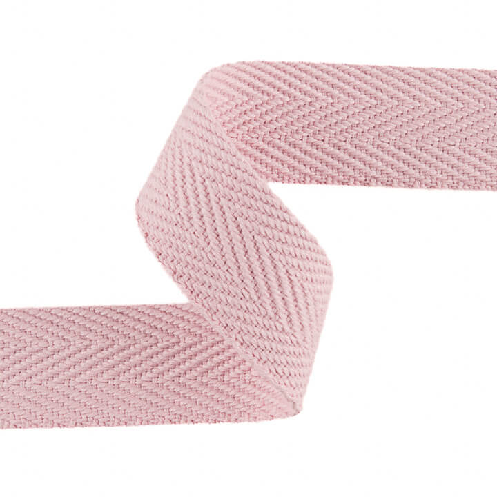 Baumwoll-Fischgrät-Band 30 mm weich rosa - Ribes y Casals
