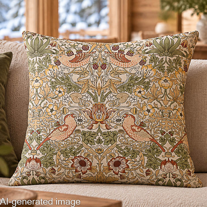 Canvas im Leinenstoff-Look „Vogelgarten“ in Beige - Ribes y Casals