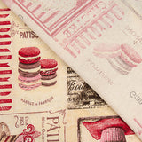 Bedrucktes Canvas mit Cupcakes und Macarons mit Vintage-Muster im Paris-Stil - Ribes y Casals
