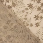 Ausbrenner mit Blumenmuster in Beige-Tönen auf Chiffon - Ribes y Casals