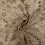 Ausbrenner mit Blumenmuster in Beige-Tönen auf Chiffon - Ribes y Casals