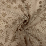 Ausbrenner mit Blumenmuster in Beige-Tönen auf Chiffon - Ribes y Casals