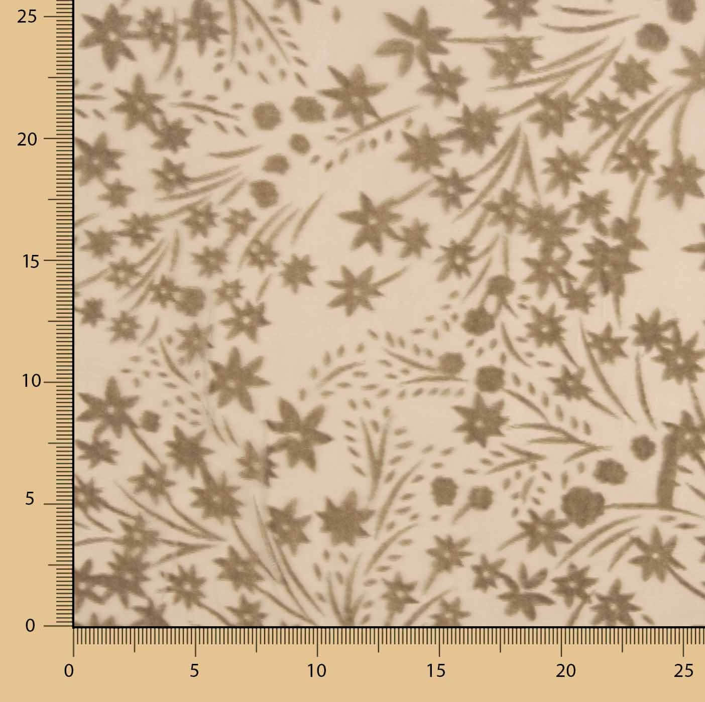 Ausbrenner mit Blumenmuster in Beige-Tönen auf Chiffon - Ribes y Casals