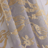 Ausbrenner mit Blumenmuster in Beige auf grauem Chiffon - Ribes y Casals