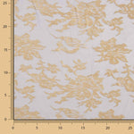 Ausbrenner mit Blumenmuster in Beige auf grauem Chiffon - Ribes y Casals