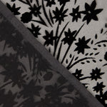 Schwarzes Ausbrenner-Blumenmuster auf Chiffon - Ribes y Casals