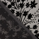 Schwarzes Ausbrenner-Blumenmuster auf Chiffon - Ribes y Casals