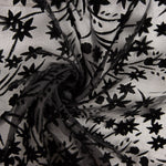 Schwarzes Ausbrenner-Blumenmuster auf Chiffon - Ribes y Casals