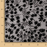 Schwarzes Ausbrenner-Blumenmuster auf Chiffon - Ribes y Casals