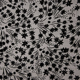 Schwarzes Ausbrenner-Blumenmuster auf Chiffon - Ribes y Casals