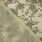 Grünes Ausbrenner-Blumenmuster auf Chiffon - Ribes y Casals