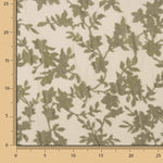 Grünes Ausbrenner-Blumenmuster auf Chiffon - Ribes y Casals