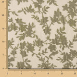Grünes Ausbrenner-Blumenmuster auf Chiffon - Ribes y Casals