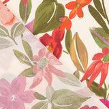 Bedruckte Viskose mit fuchsiafarbenen und orangefarbenen Blumen - Ribes y Casals