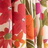 Bedruckte Viskose mit fuchsiafarbenen und orangefarbenen Blumen - Ribes y Casals