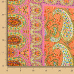 Reststück Viskose-Crêpe mit Paisley-Boho-Muster in Fuchsia – verschiedene Maße x Breite 140 cm - Ribes y Casals