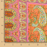 Reststück Viskose-Crêpe mit Paisley-Boho-Muster in Fuchsia – verschiedene Maße x Breite 140 cm - Ribes y Casals