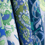 Bedruckte Viskose im Rustik-Stil mit Kaschmir-Muster in Blau und Grün - Ribes y Casals