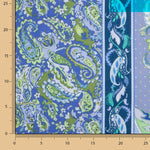 Bedruckte Viskose im Rustik-Stil mit Kaschmir-Muster in Blau und Grün - Ribes y Casals