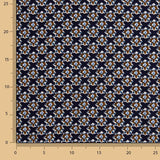 Viskose mit kleinem Blumenmuster in Marineblau - Ribes y Casals