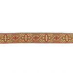 Metallic-Stoff mit Gold- und Dunkelrot-Farben, Ref. 463 – Breite 25 mm - Ribes y Casals