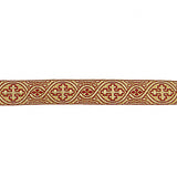 Metallic-Stoff mit Gold- und Dunkelrot-Farben, Ref. 463 – Breite 25 mm - Ribes y Casals