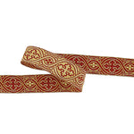 Metallic-Stoff mit Gold- und Dunkelrot-Farben, Ref. 463 – Breite 25 mm - Ribes y Casals