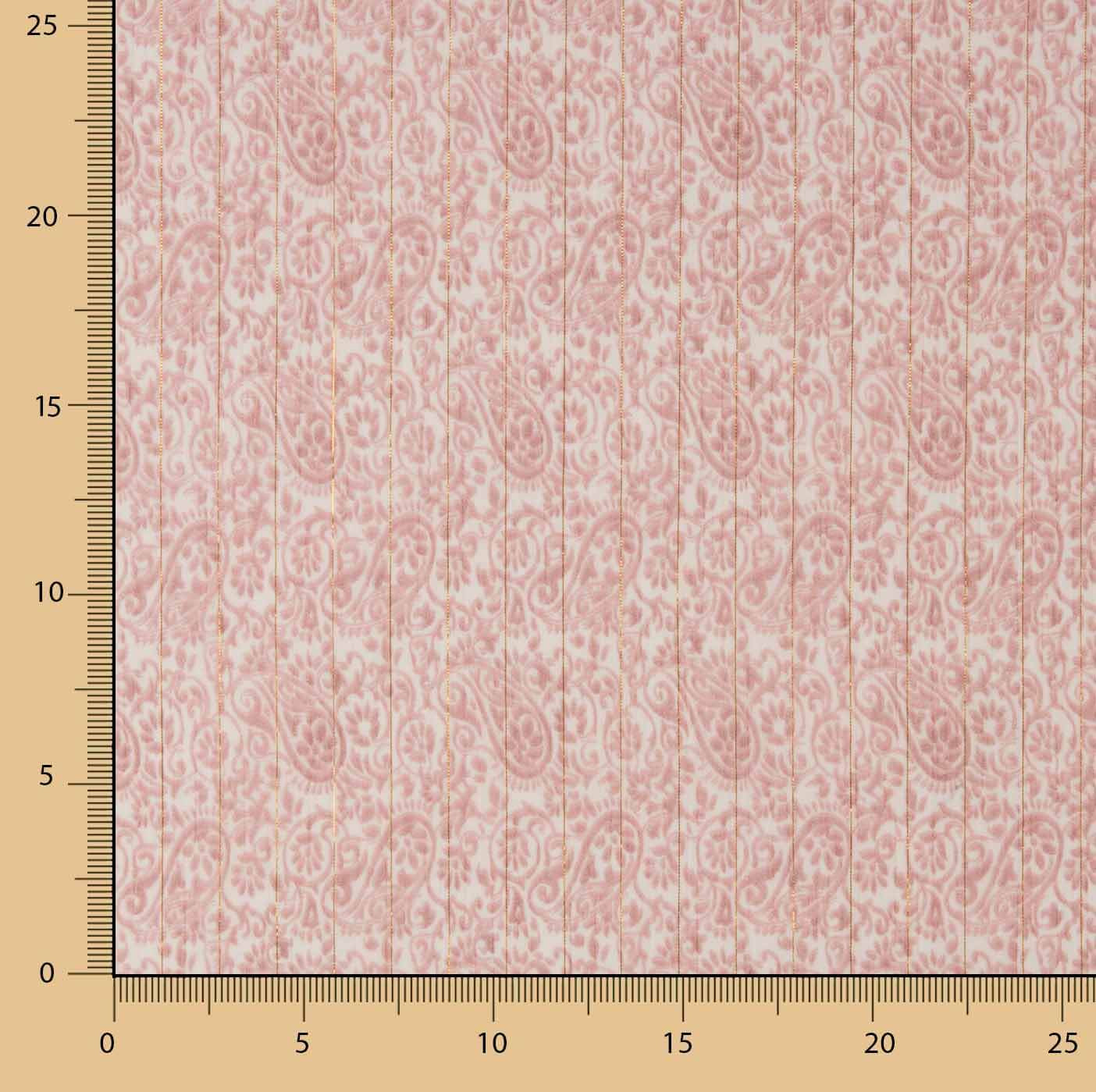 Bedruckte Lurex-Polyester-Gaze in Kaschmirrosa - Ribes y Casals