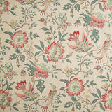 Canvas mit Leinenstoff-Optik – Blumenmuster und Vögel im Vintage-Muster - Ribes y Casals