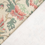Canvas mit Leinenstoff-Optik – Blumenmuster und Vögel im Vintage-Muster - Ribes y Casals