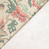 Canvas mit Leinenstoff-Optik – Blumenmuster und Vögel im Vintage-Muster - Ribes y Casals