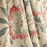 Canvas mit Leinenstoff-Optik – Blumenmuster und Vögel im Vintage-Muster - Ribes y Casals