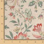 Canvas mit Leinenstoff-Optik – Blumenmuster und Vögel im Vintage-Muster - Ribes y Casals