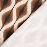 Canvas im Leinenstoff-Look mit Ikatmuster und Ethnomuster, Terrakotta - Ribes y Casals