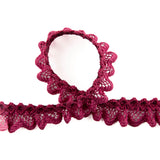 Bordüre aus Spitze, bordeauxrot, 15 mm - Ribes y Casals