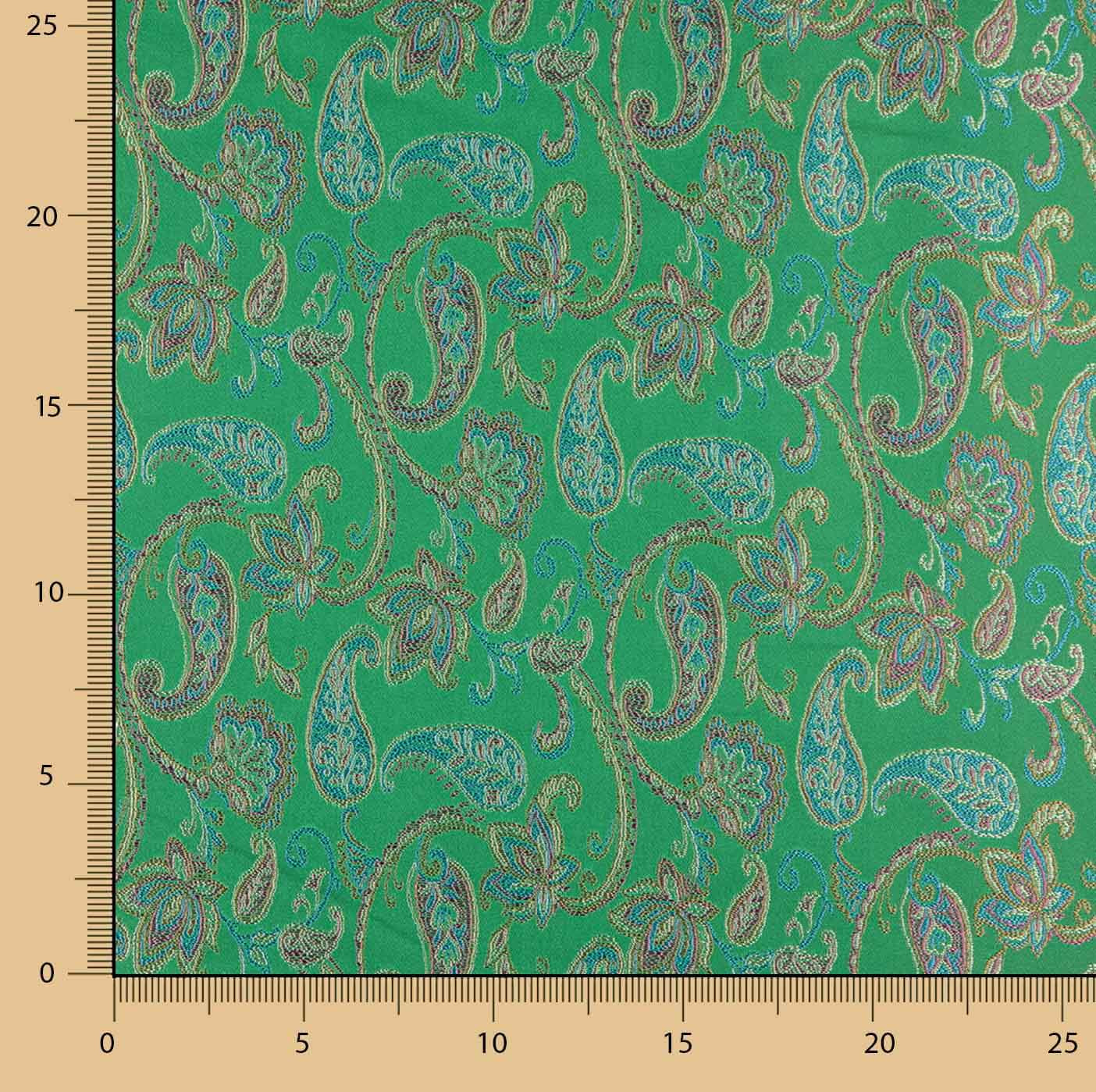 Jacquard Kaschmir Smaragdgrün - Ribes y Casals