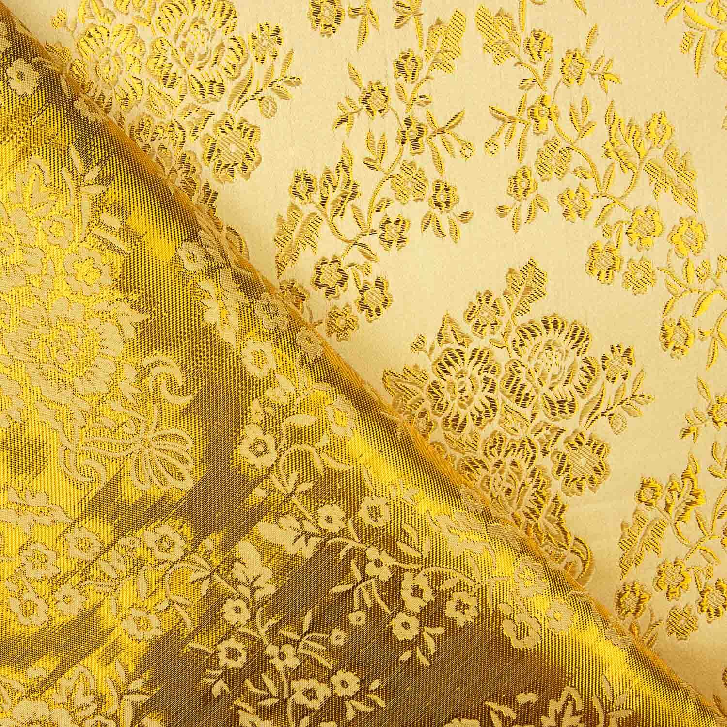 Gelber Jacquard mit goldenem Lurex - Ribes y Casals