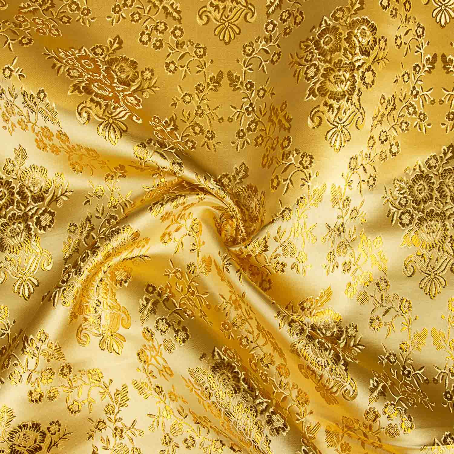 Gelber Jacquard mit goldenem Lurex - Ribes y Casals