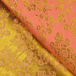 Lachsfarbener Jacquard mit goldenem Lurex - Ribes y Casals