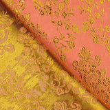 Lachsfarbener Jacquard mit goldenem Lurex - Ribes y Casals