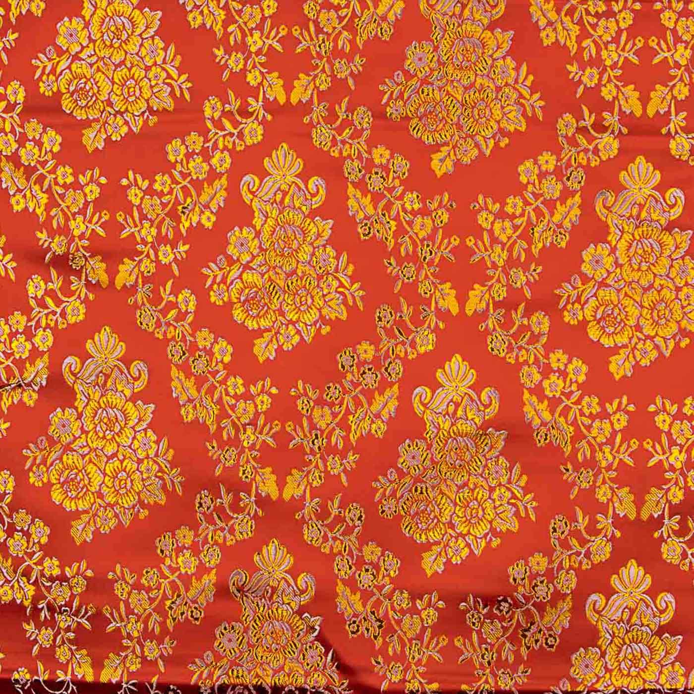 Roter Jacquard mit goldenem Lurex - Ribes y Casals