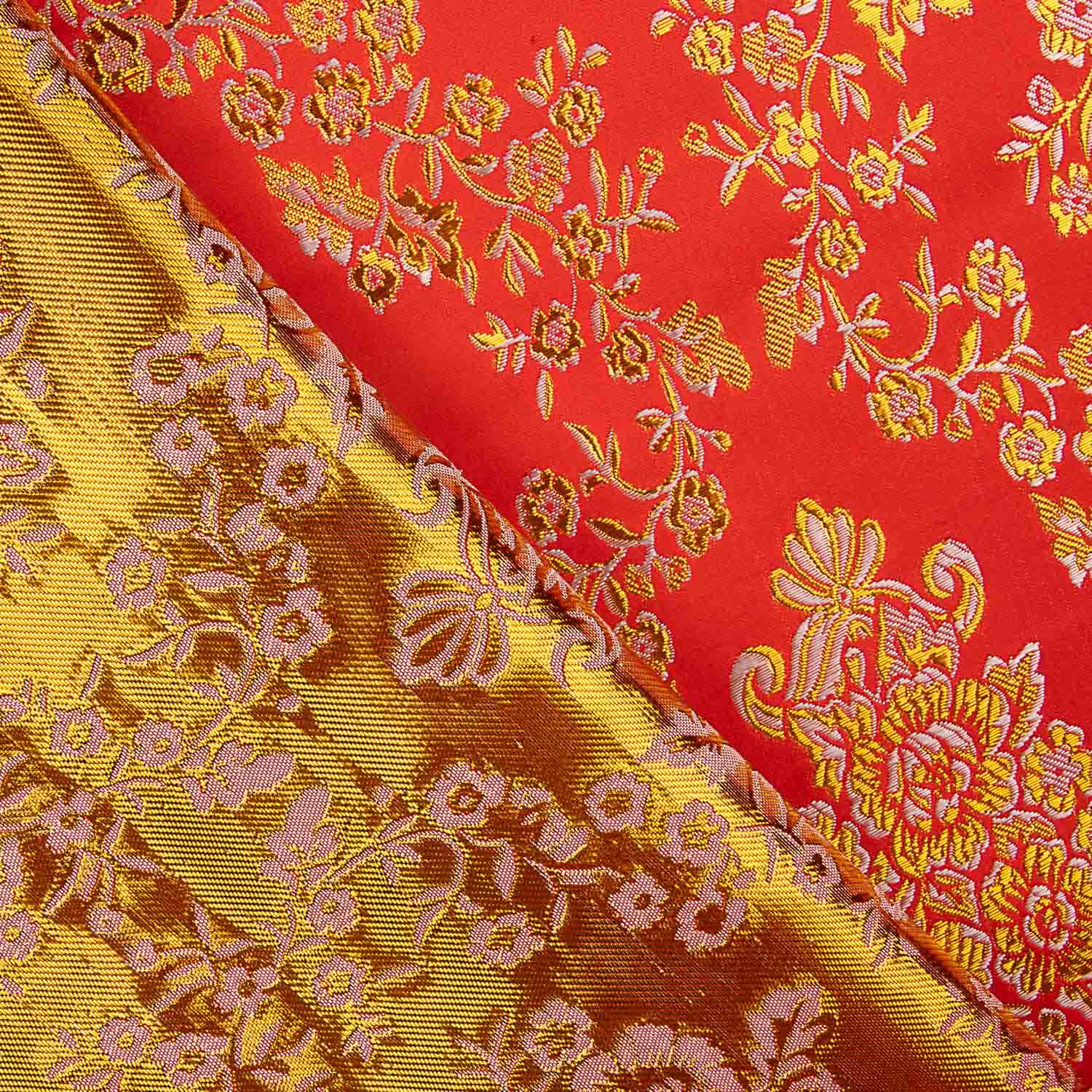 Roter Jacquard mit goldenem Lurex - Ribes y Casals