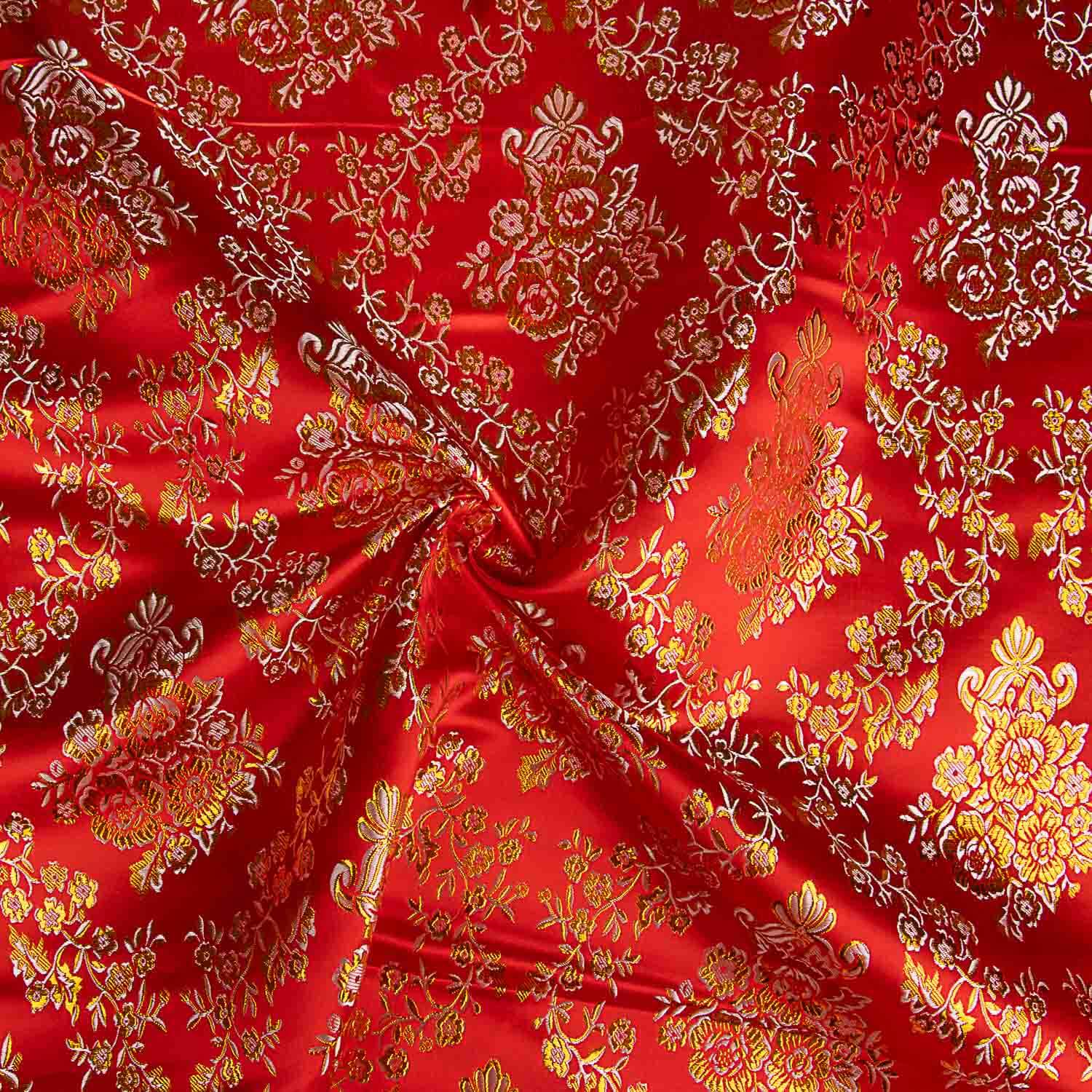Roter Jacquard mit goldenem Lurex - Ribes y Casals
