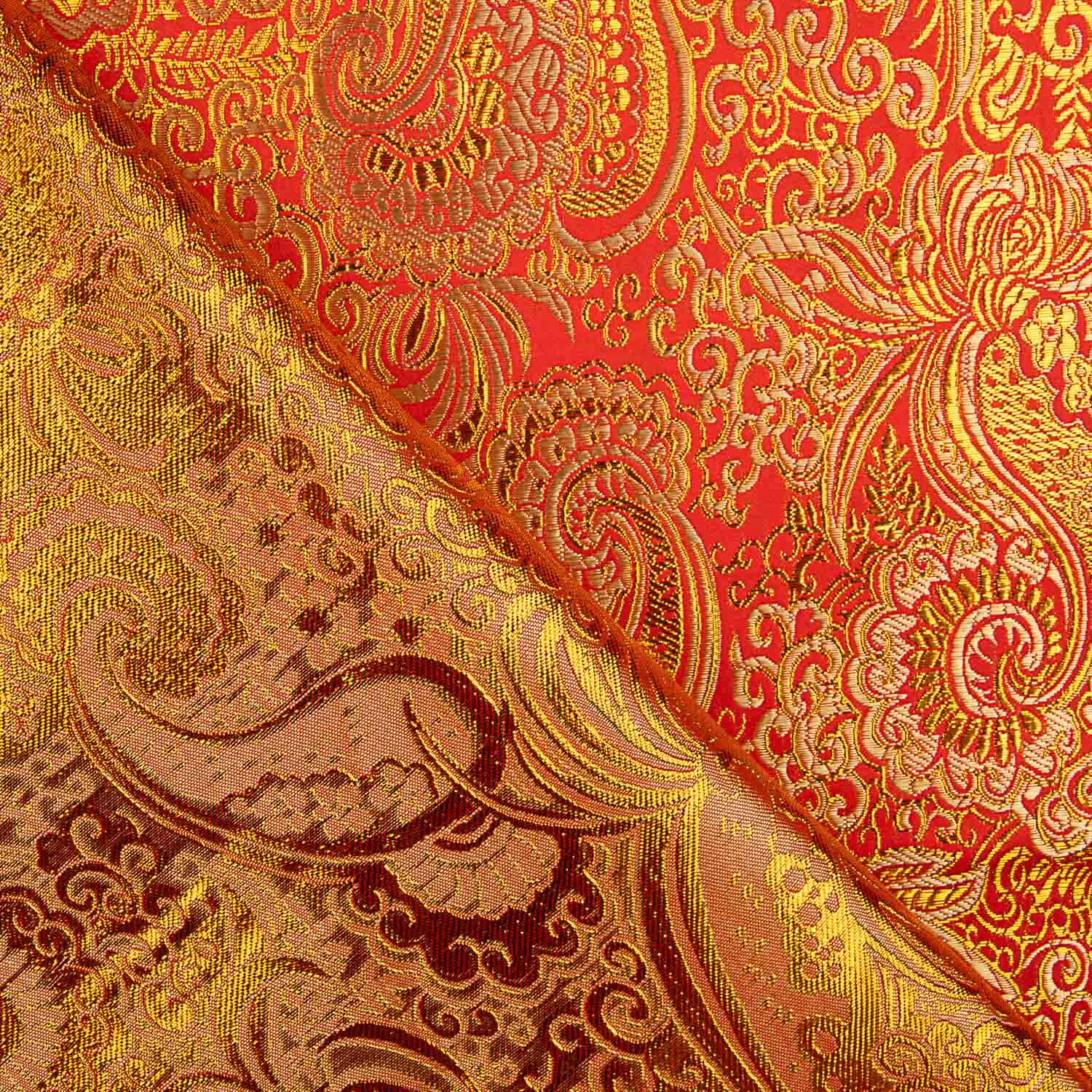 Roter Jacquard mit goldenem Lurex-Kaschmir - Ribes y Casals