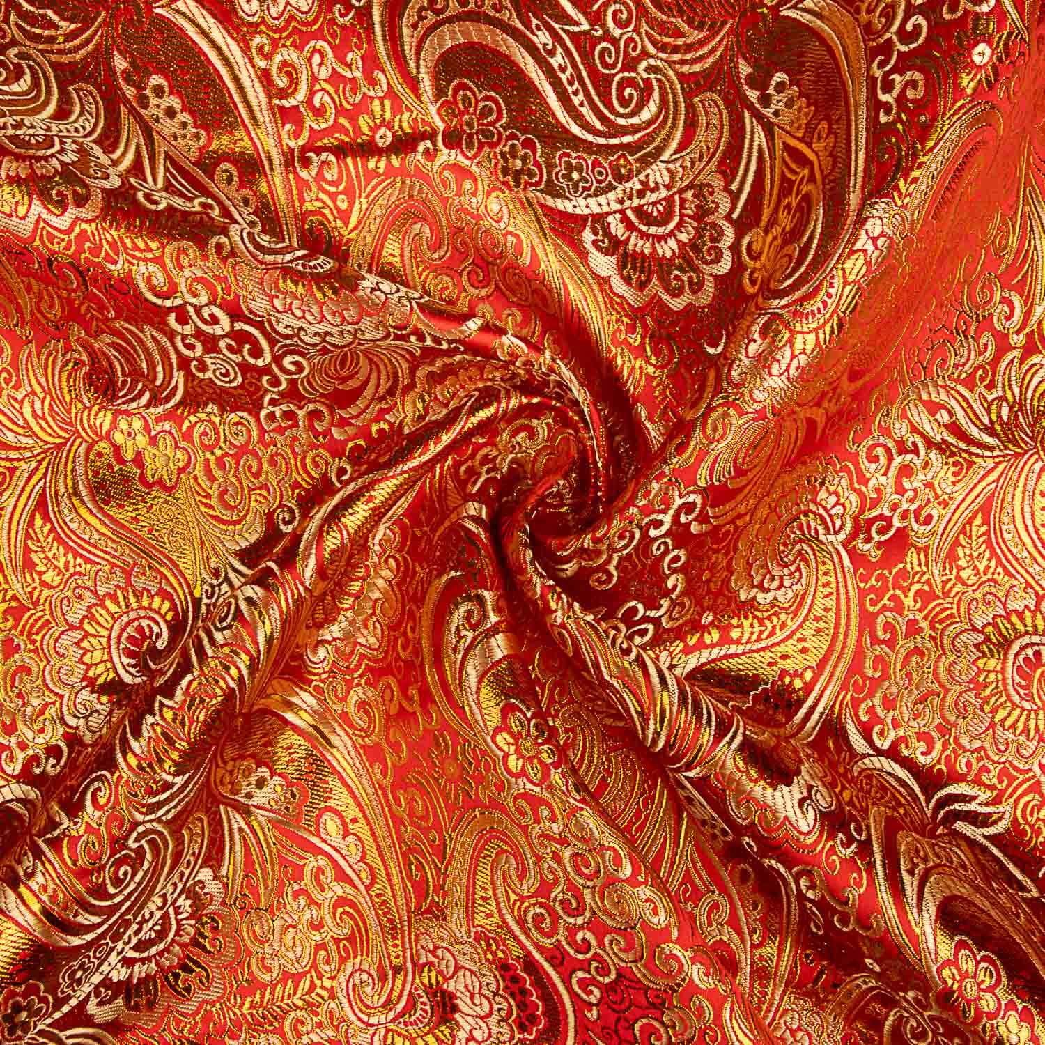 Roter Jacquard mit goldenem Lurex-Kaschmir - Ribes y Casals