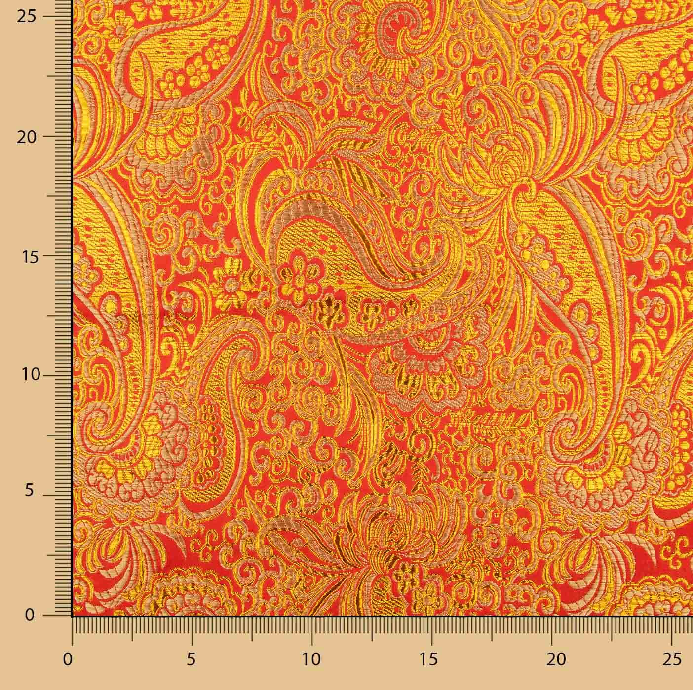 Roter Jacquard mit goldenem Lurex-Kaschmir - Ribes y Casals