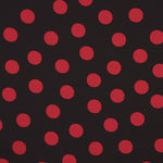 Koshibo-Stoffrest mit 33-mm-Punkten in Schwarz-Rot – verschiedene Längen x 150 cm Breite - Ribes y Casals