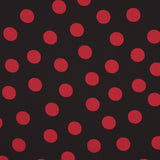 Koshibo-Stoffrest mit 33-mm-Punkten in Schwarz-Rot – verschiedene Längen x 150 cm Breite - Ribes y Casals