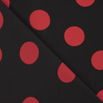 Koshibo-Stoffrest mit 33-mm-Punkten in Schwarz-Rot – verschiedene Längen x 150 cm Breite - Ribes y Casals