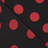 Koshibo-Stoffrest mit 33-mm-Punkten in Schwarz-Rot – verschiedene Längen x 150 cm Breite - Ribes y Casals